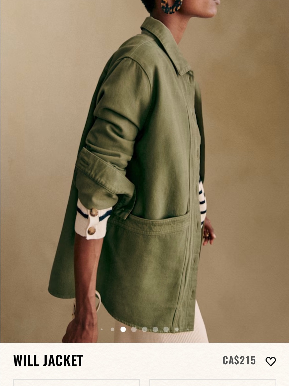 Sezane Will Olive Green Jacket - Military-Inspired Style
